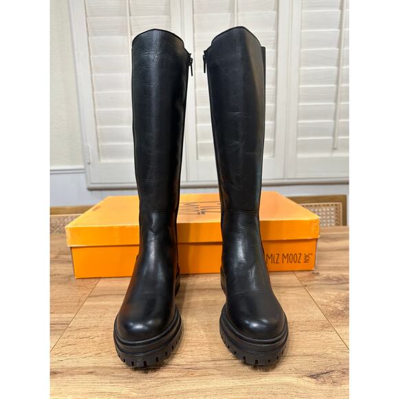 Miz Mooz Womens Loren Knee High Zip Up Black Boots Leather Sz 5.5/6 US 36 EU NIB - Picture 5 of 16
